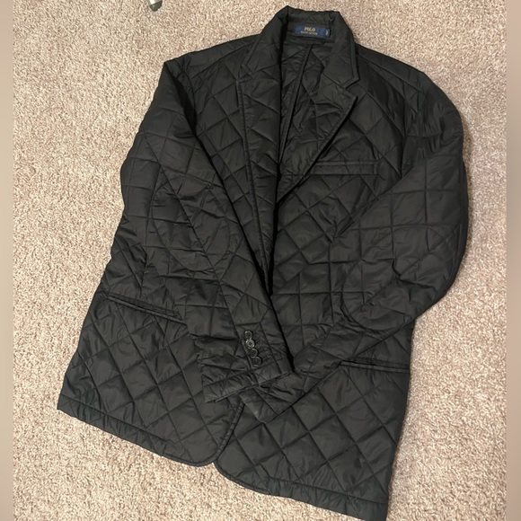 Polo Ralph Lauren Men's Large Quilted Blazer Jacket RRL Sport Coat in Black XL - Picture 3 of 9